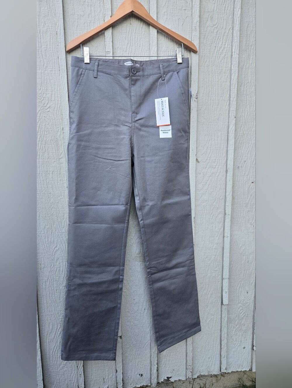 NWT Old Navy Boys Size 18 Gray Built-In Flex Straight Pants Utility Uniform